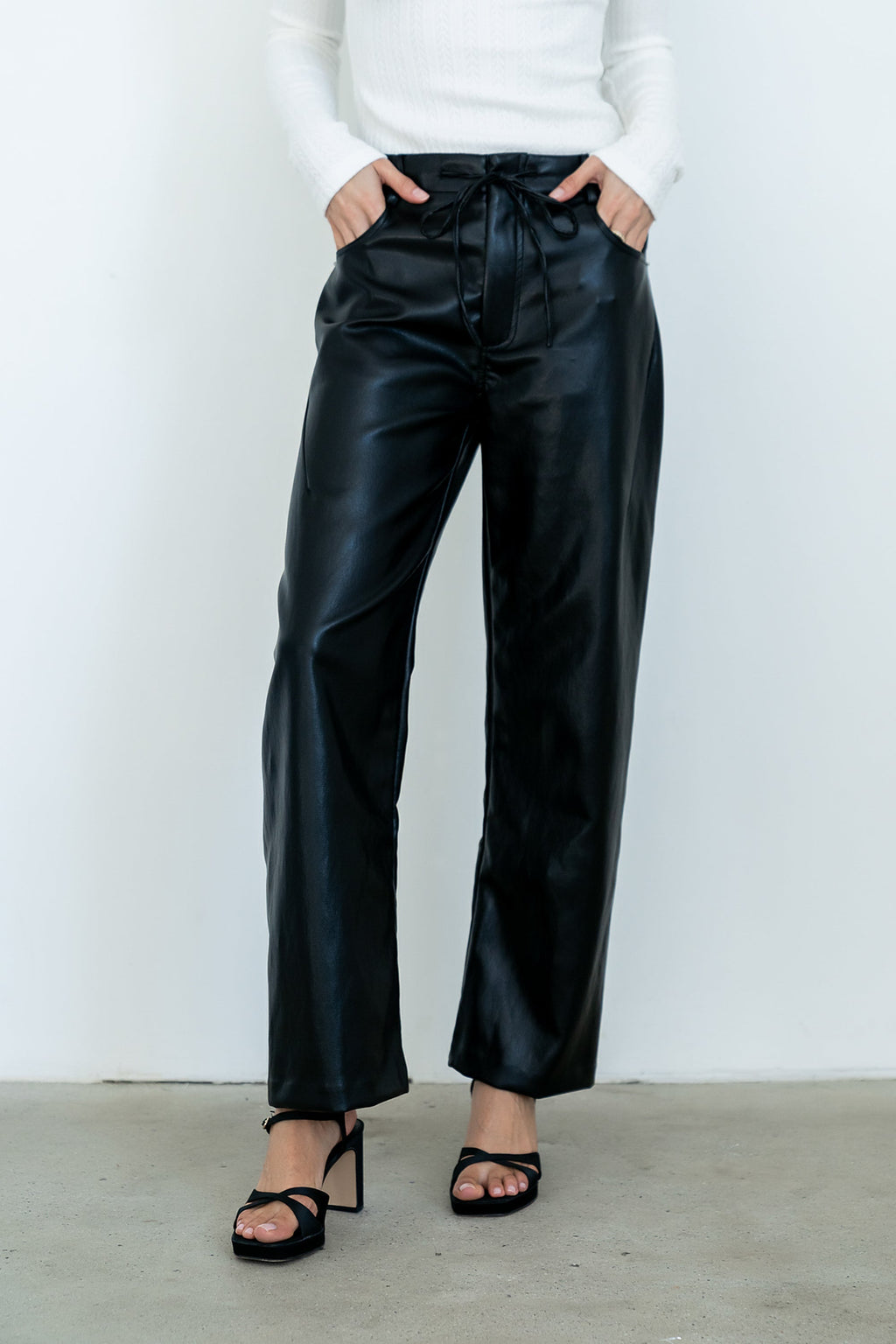 Priya Vegan Leather Wide Leg Pants