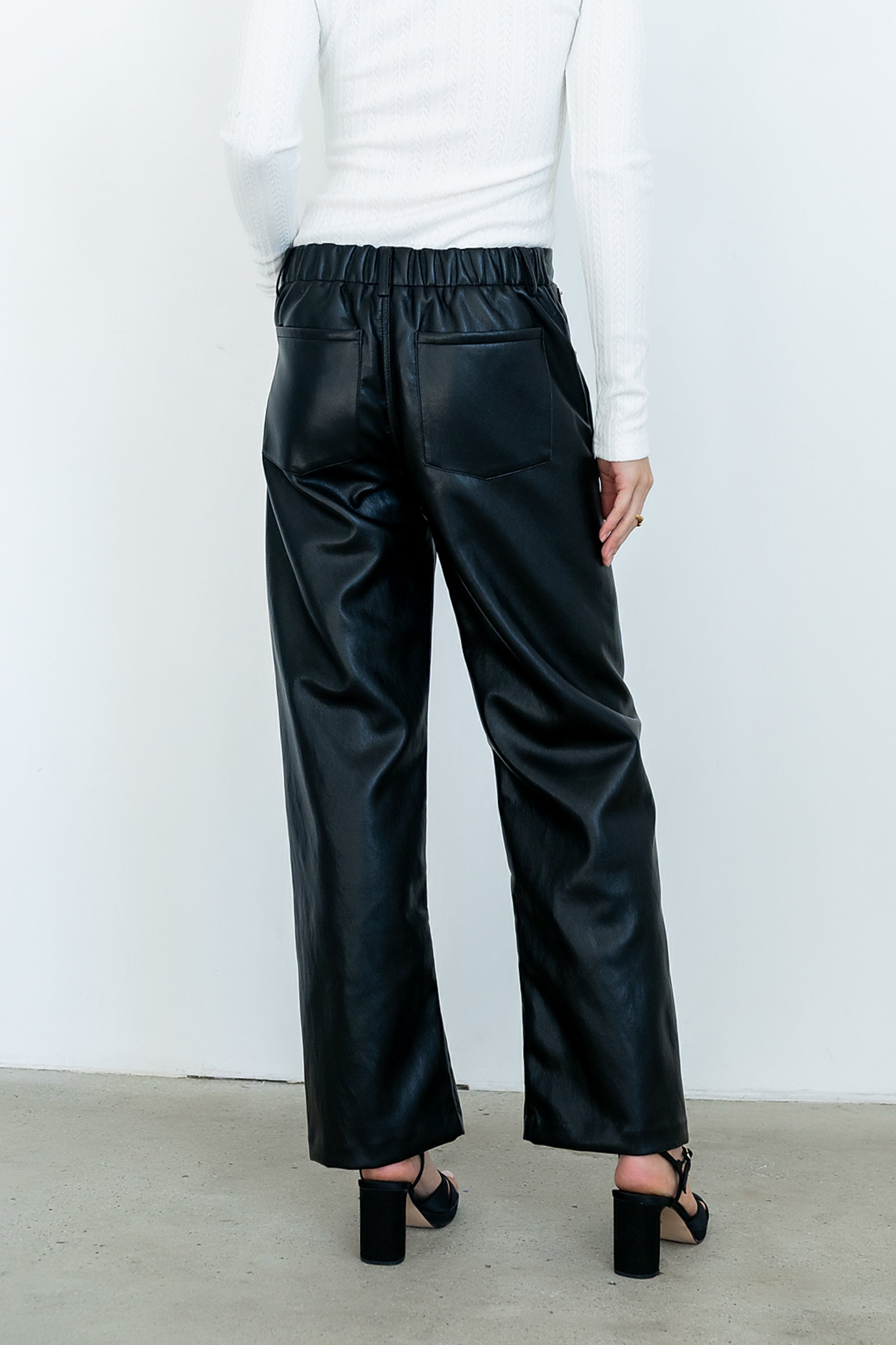 Priya Vegan Leather Wide Leg Pants