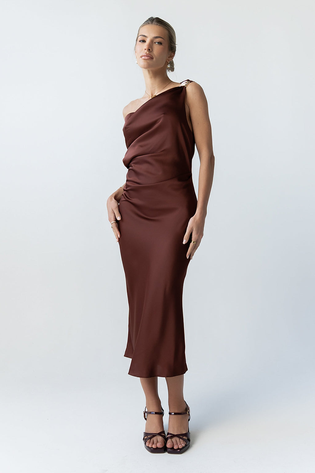 Marcella Satin Midi Dress