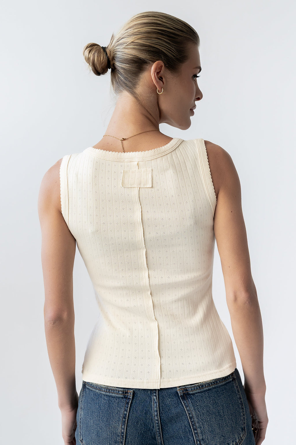 Apollo Knit Tank Top in Beige