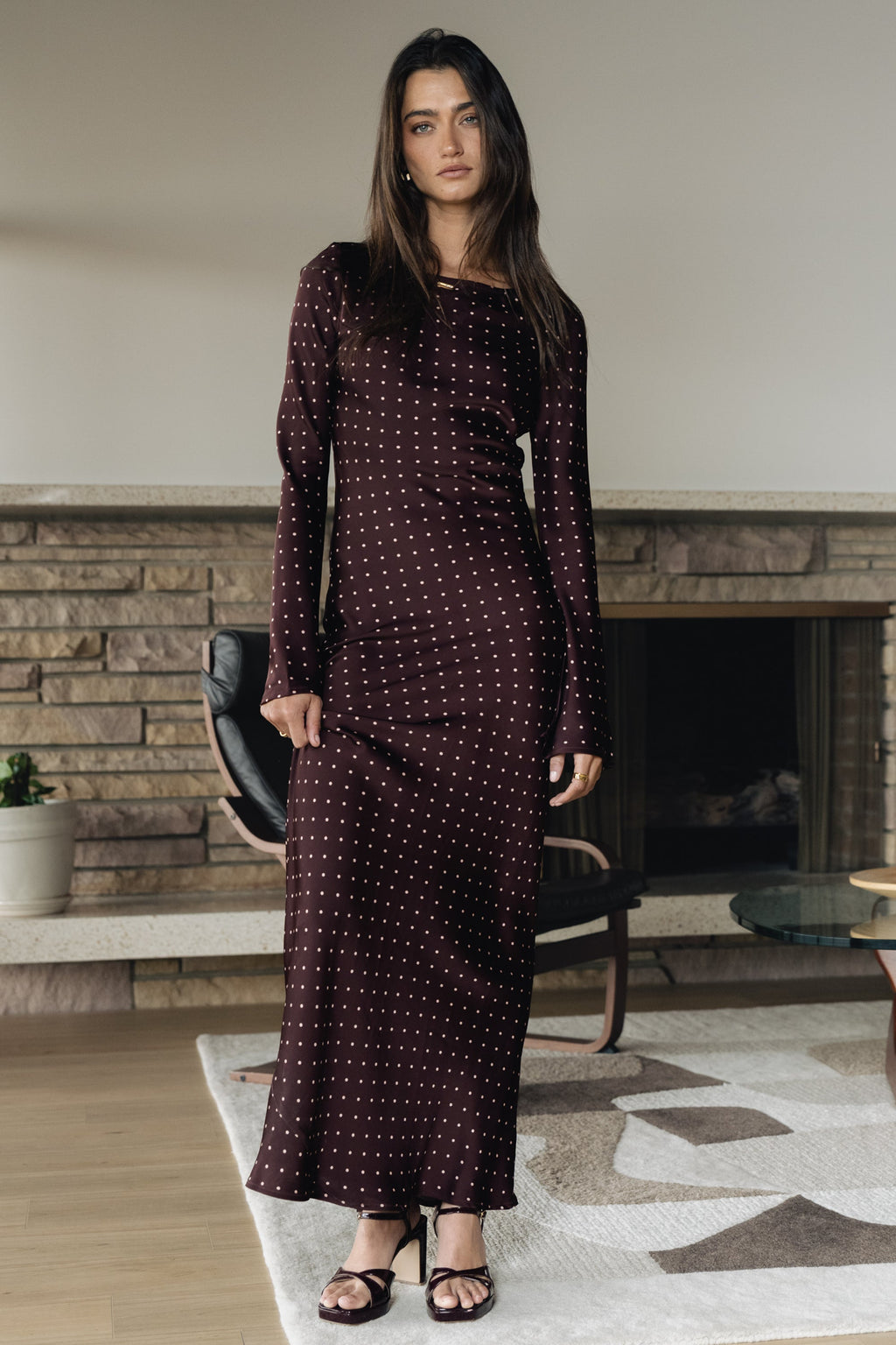 Melody Ultra Maxi Dress in Burgundy