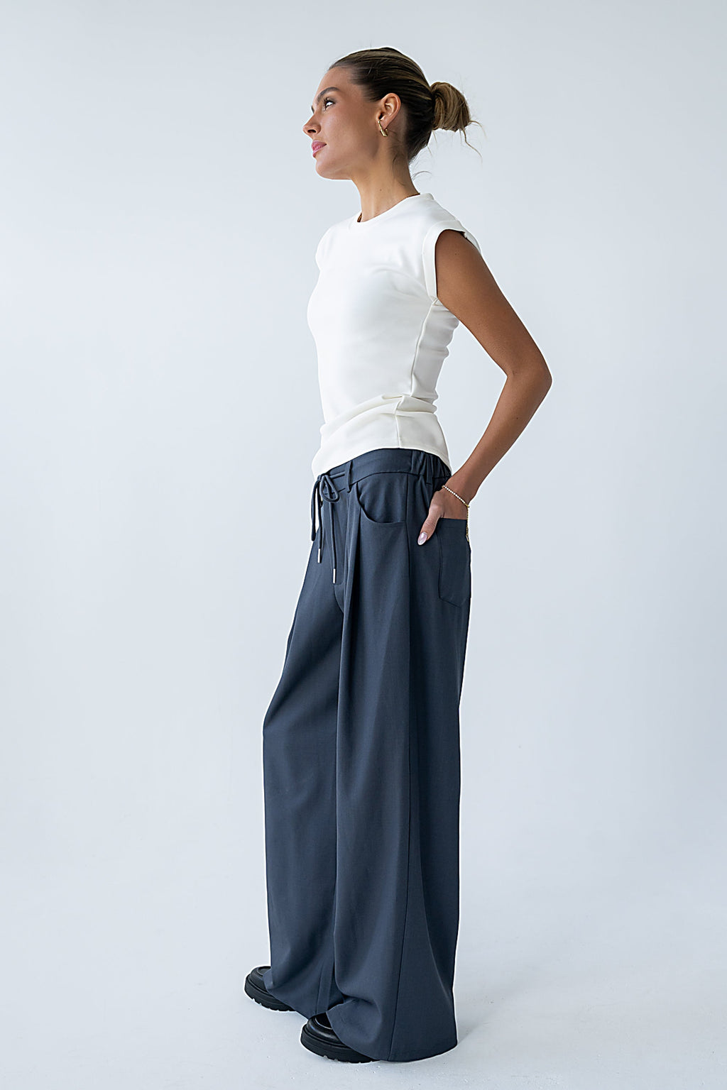 Johny Asymmetrical Top in White