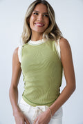 Lilah Reverse Seam Tank in Green