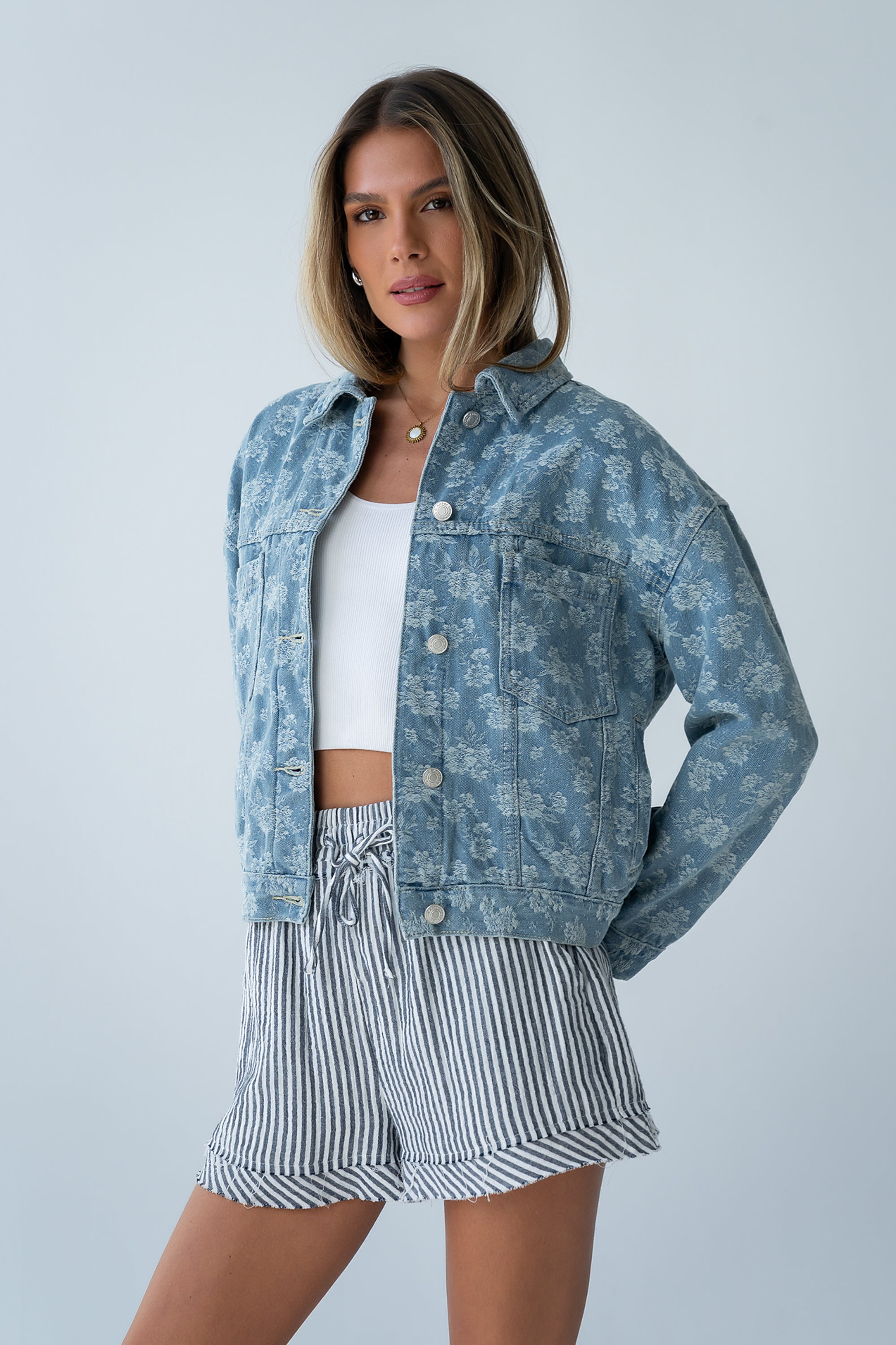 Lainey Floral Denim Jacket