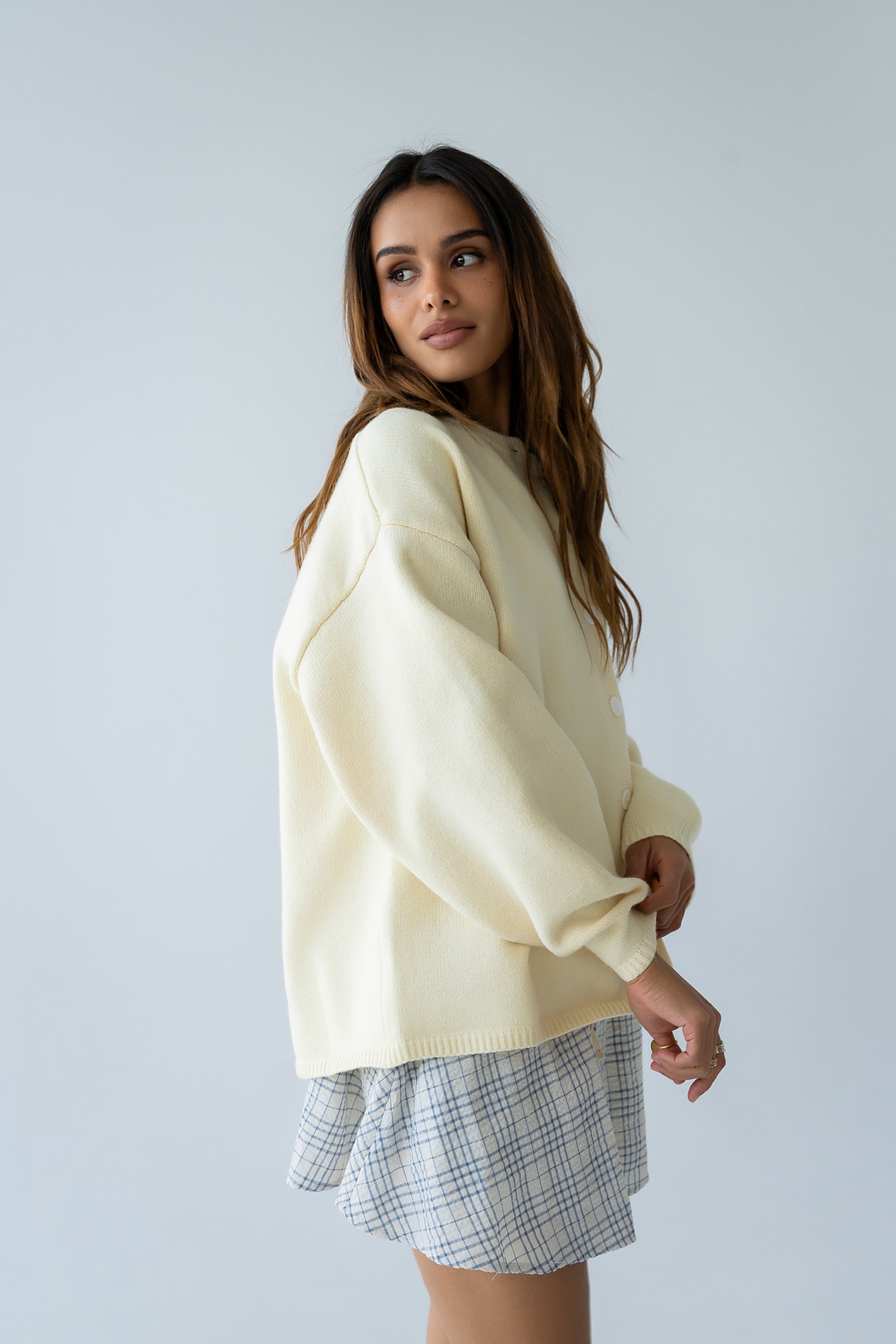 Kaia Knit Cardigan in Butter Yellow