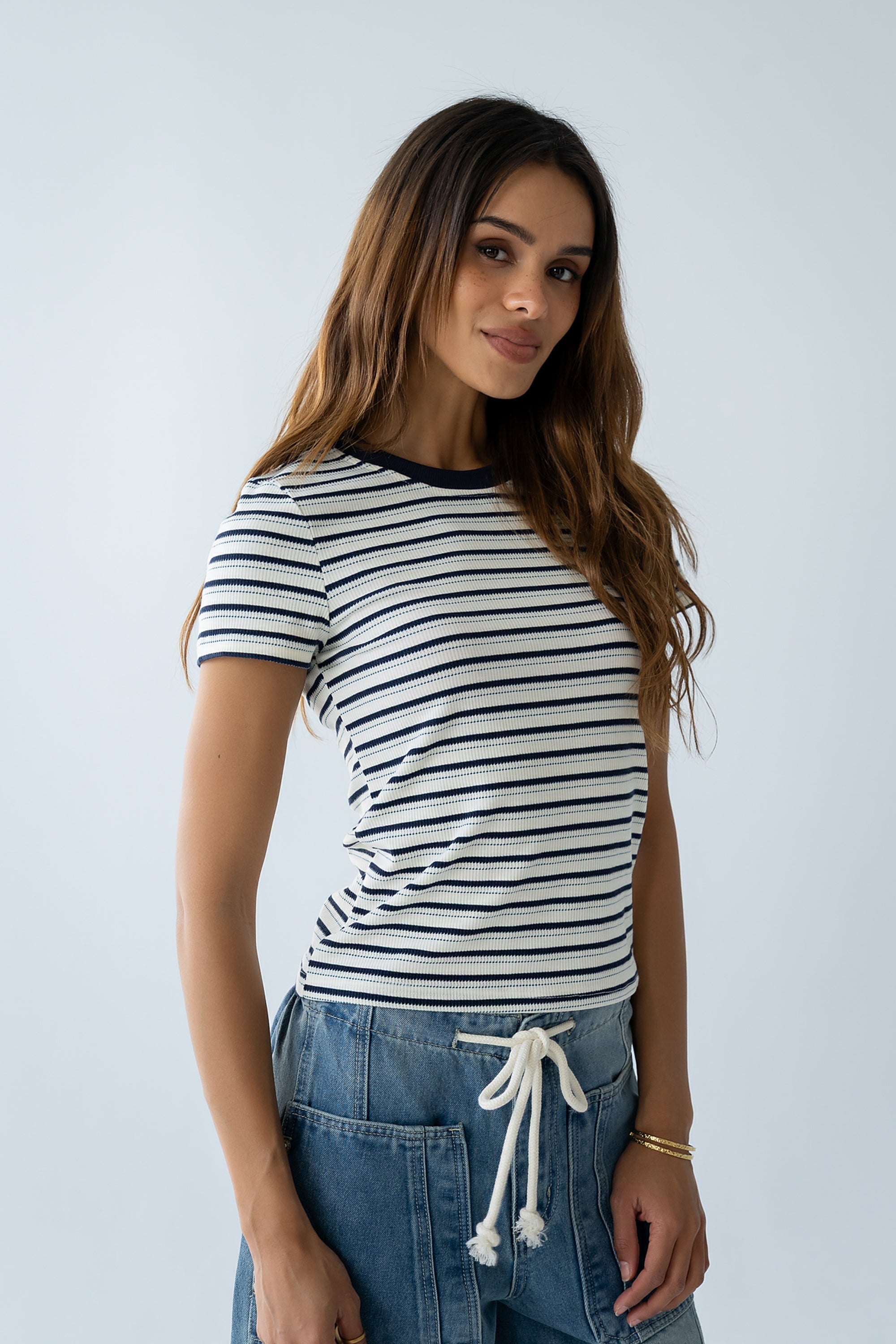 Ashtyn Striped Top in Teal