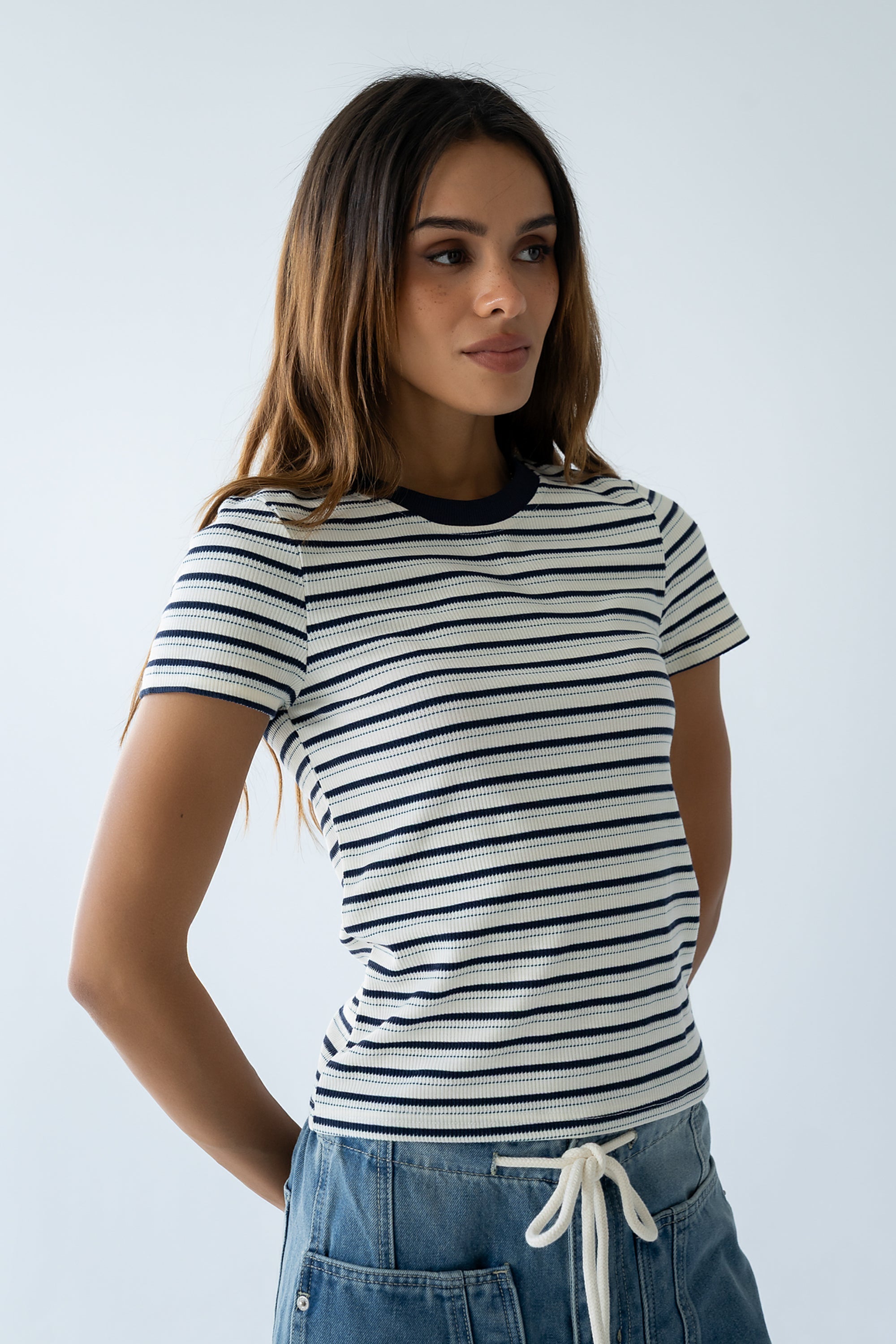 Ashtyn Striped Top in Teal