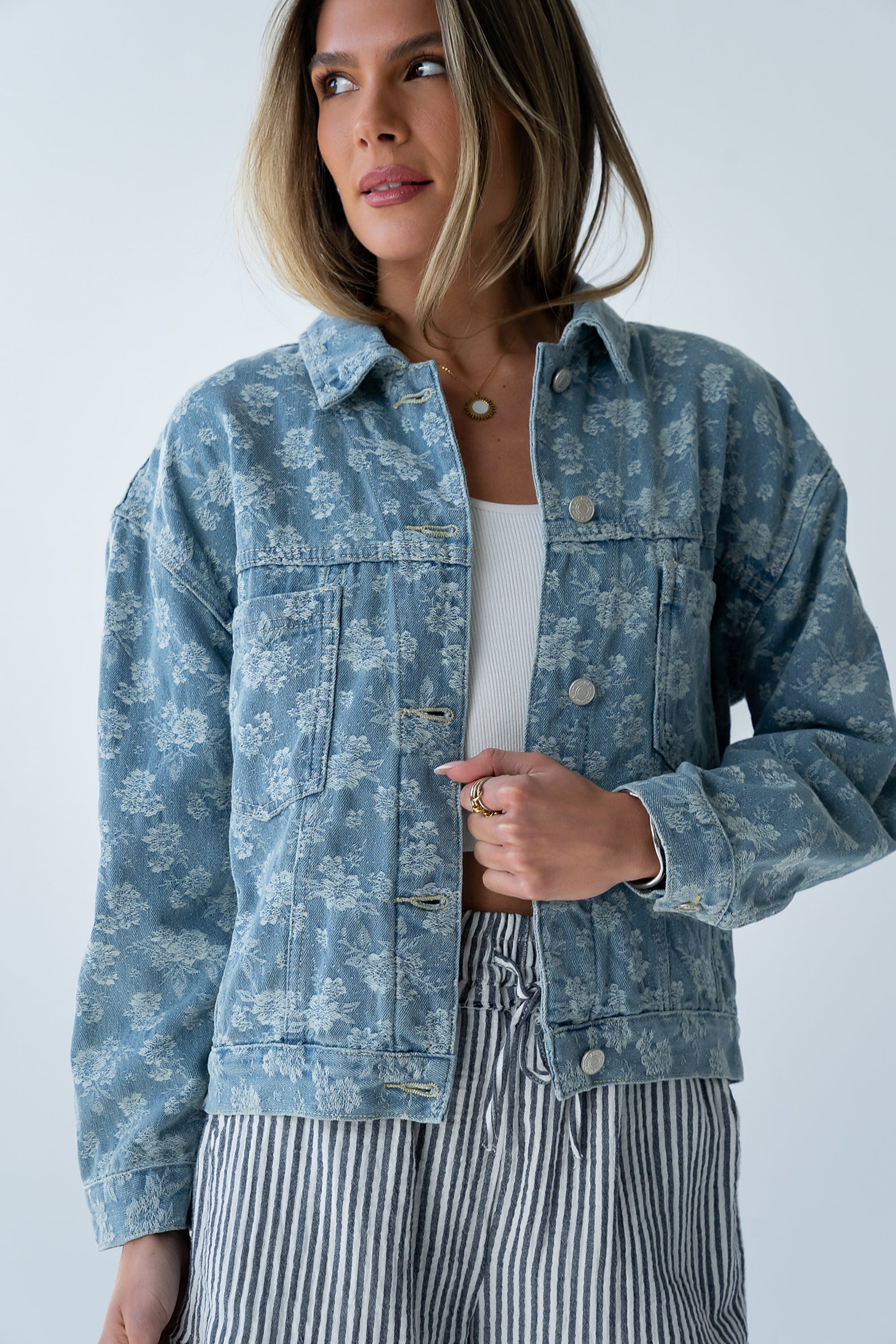 Lainey Floral Denim Jacket