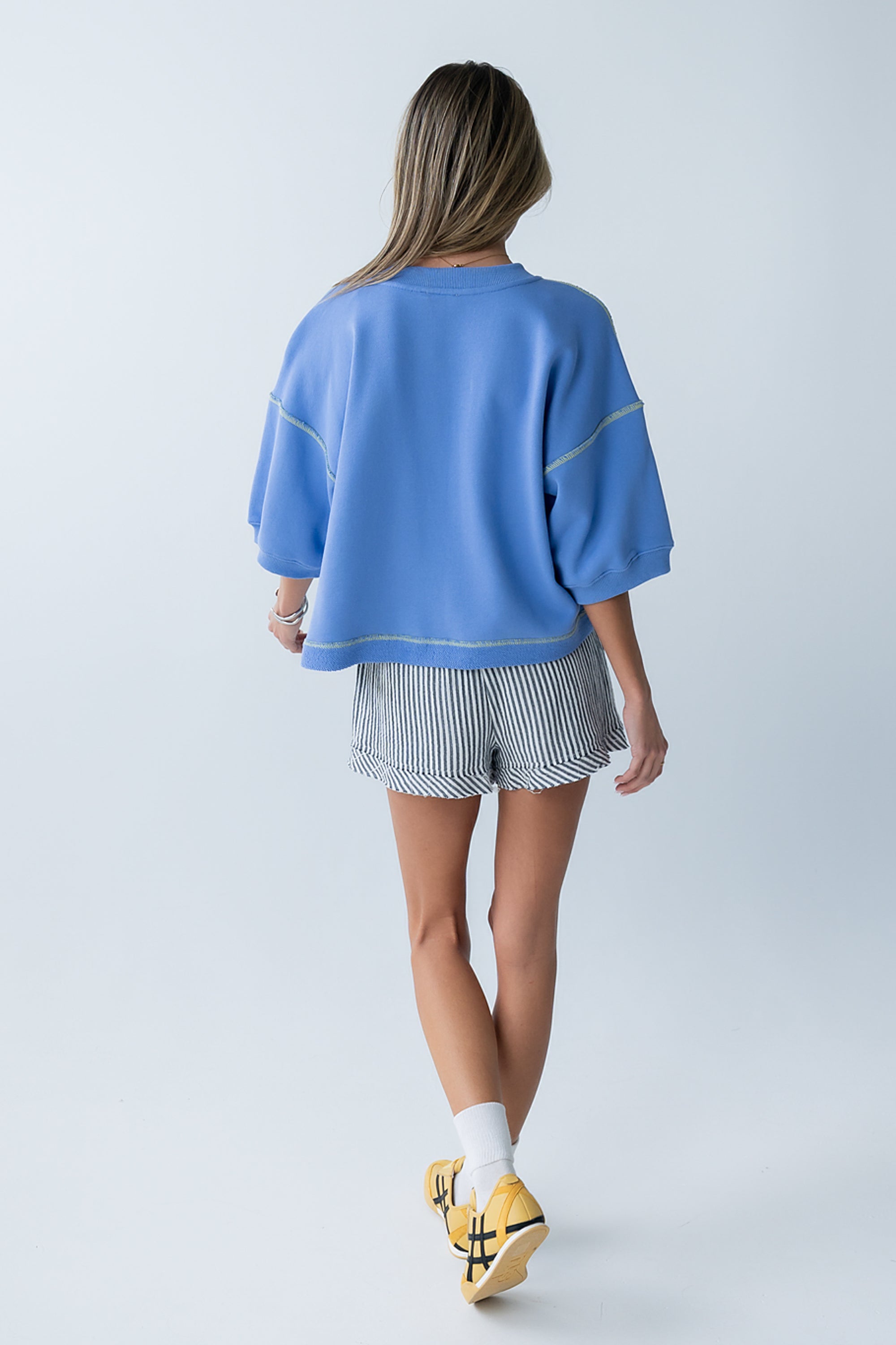 Liam Oversized Top in Blue
