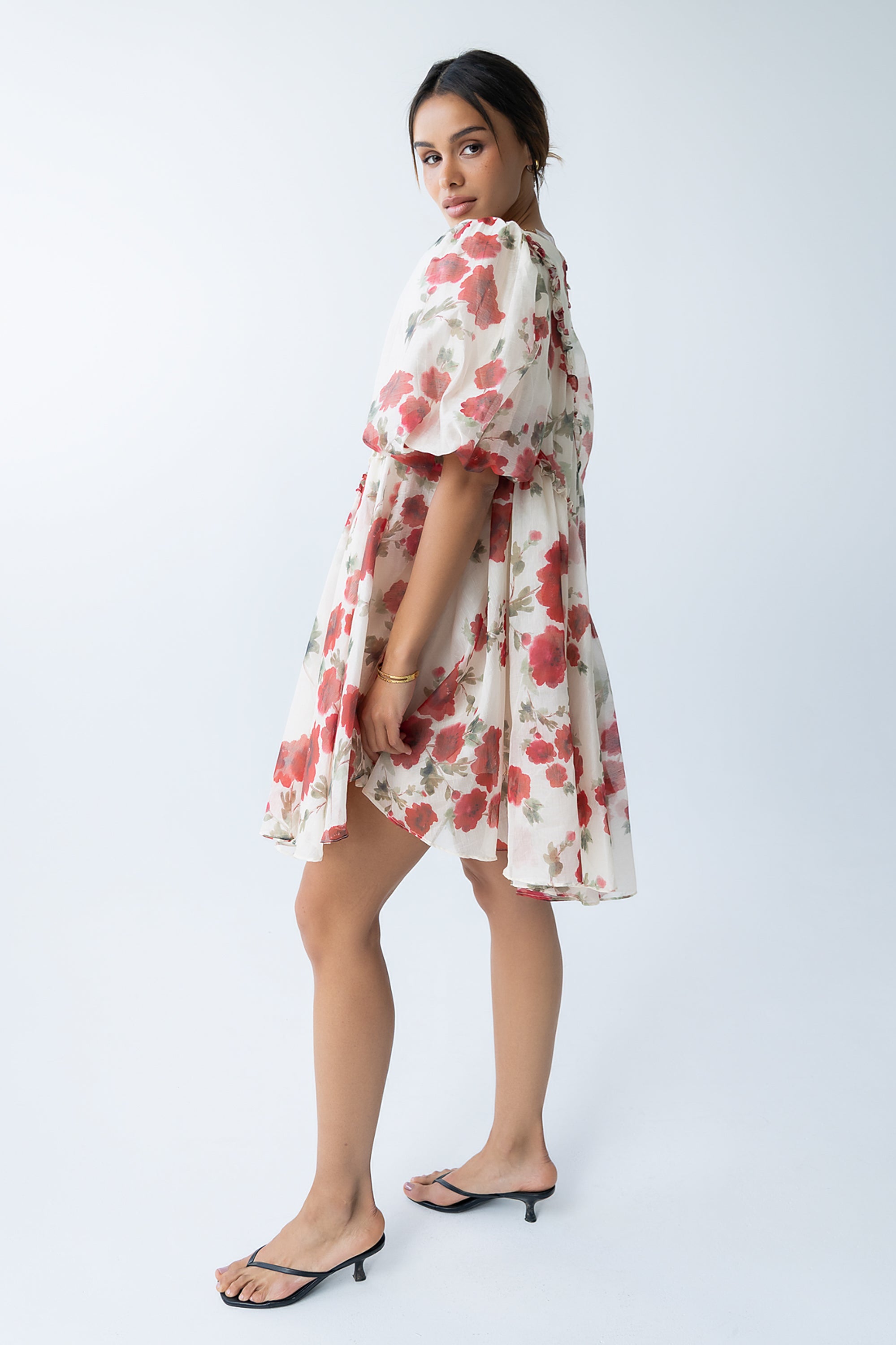Tamlyn Floral Mini Dress in Red