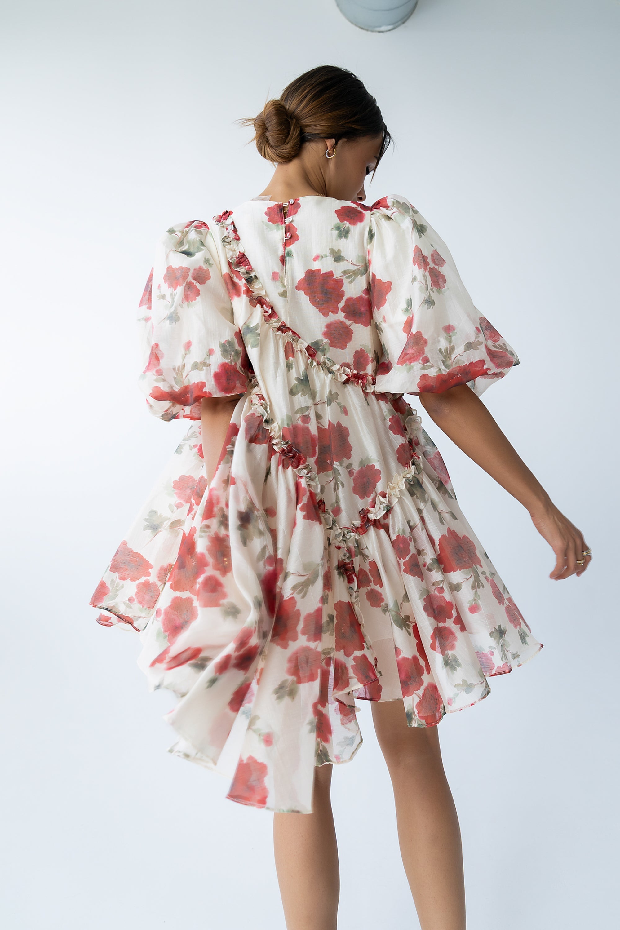 Tamlyn Floral Mini Dress in Red