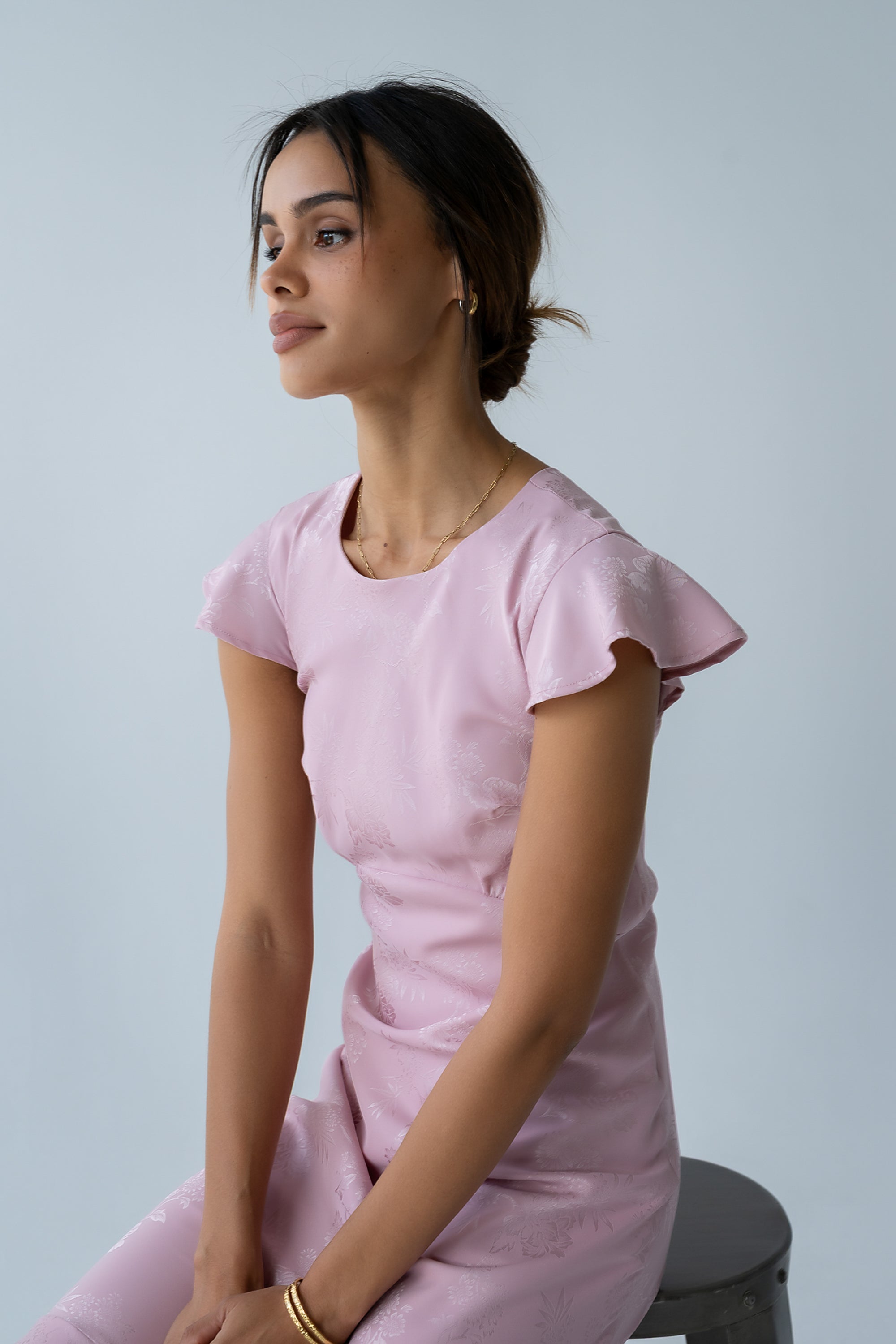 Mateo Floral Maxi Dress in Pink