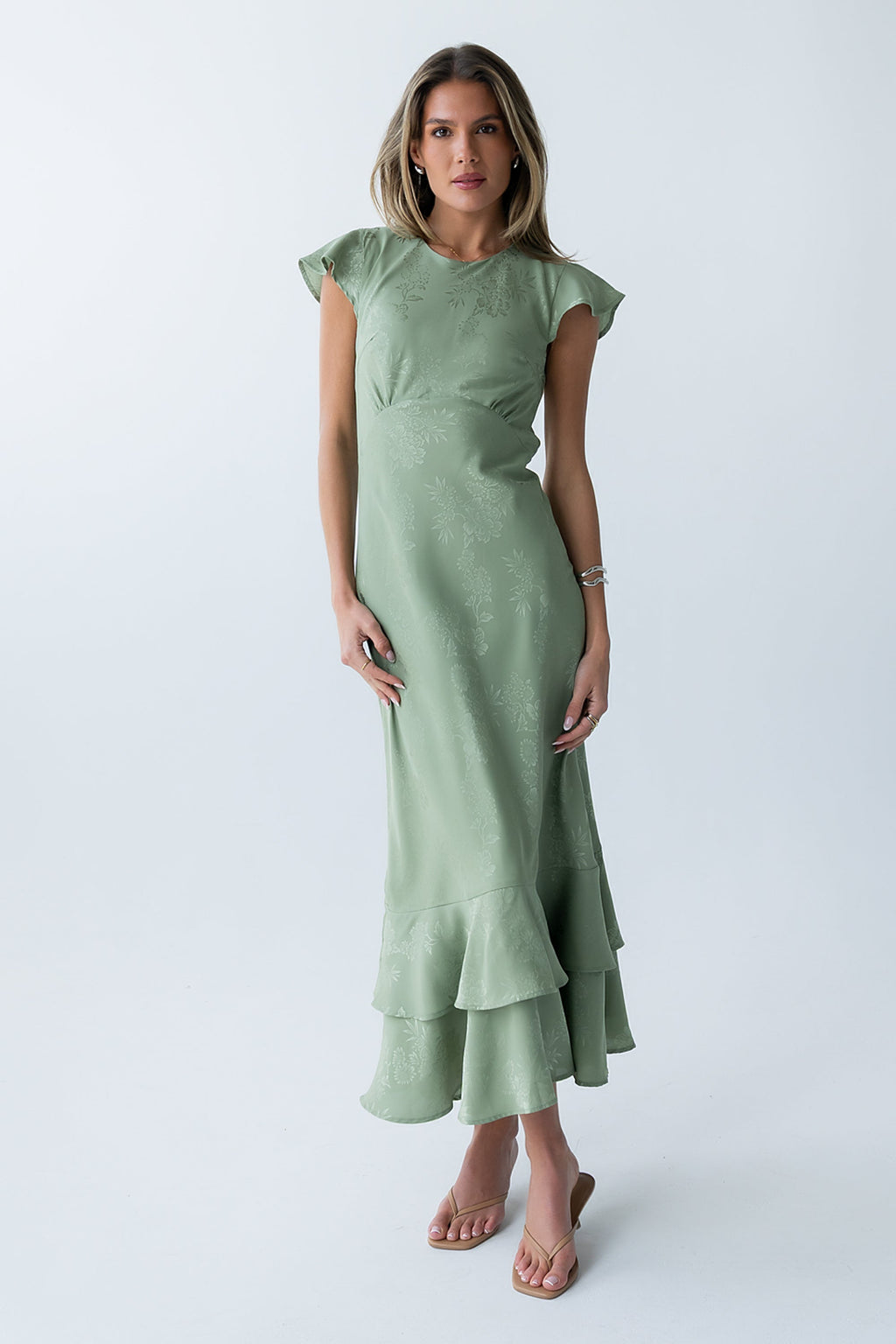Mateo Floral Maxi Dress in Green