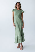Mateo Floral Maxi Dress in Green