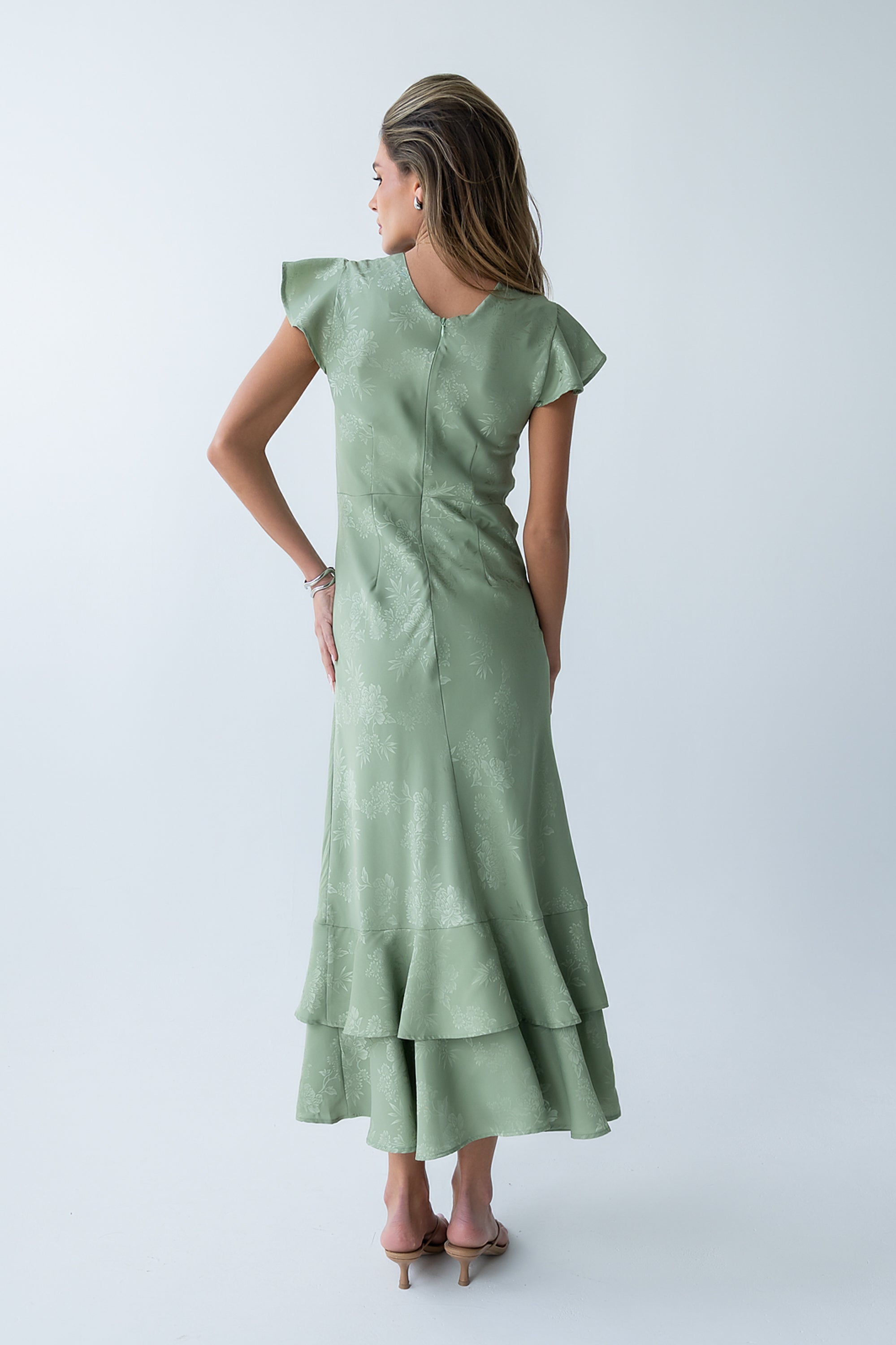 Mateo Floral Maxi Dress in Green