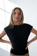 Tam Pleated Top in Black