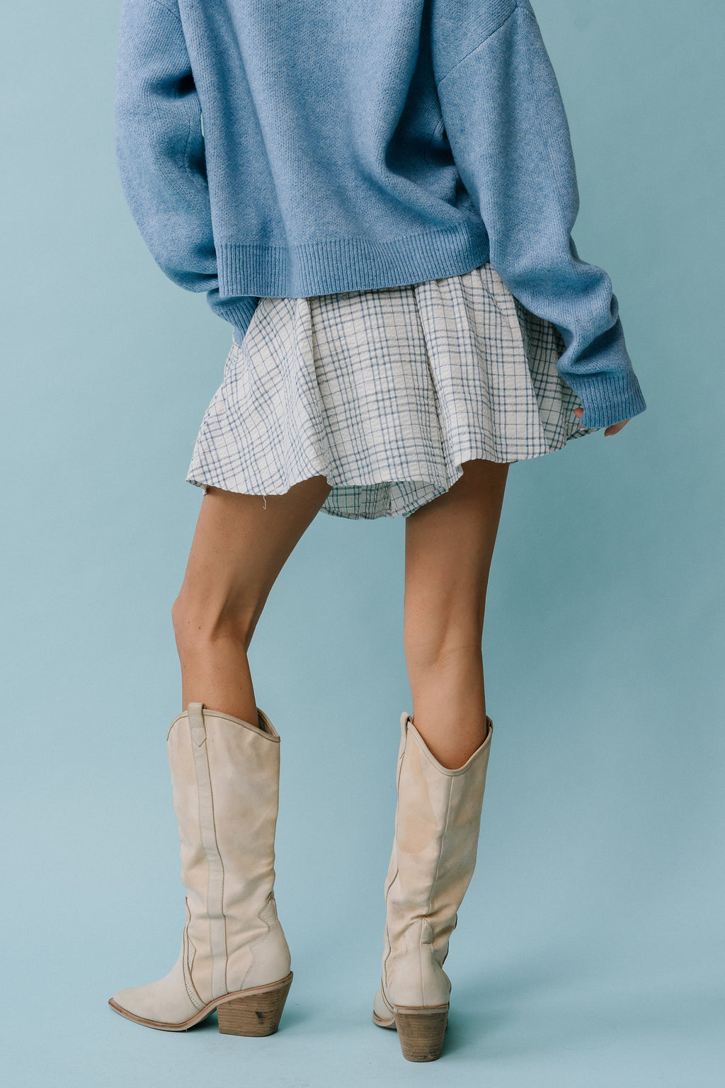 Katherine Plaid Shorts in Blue