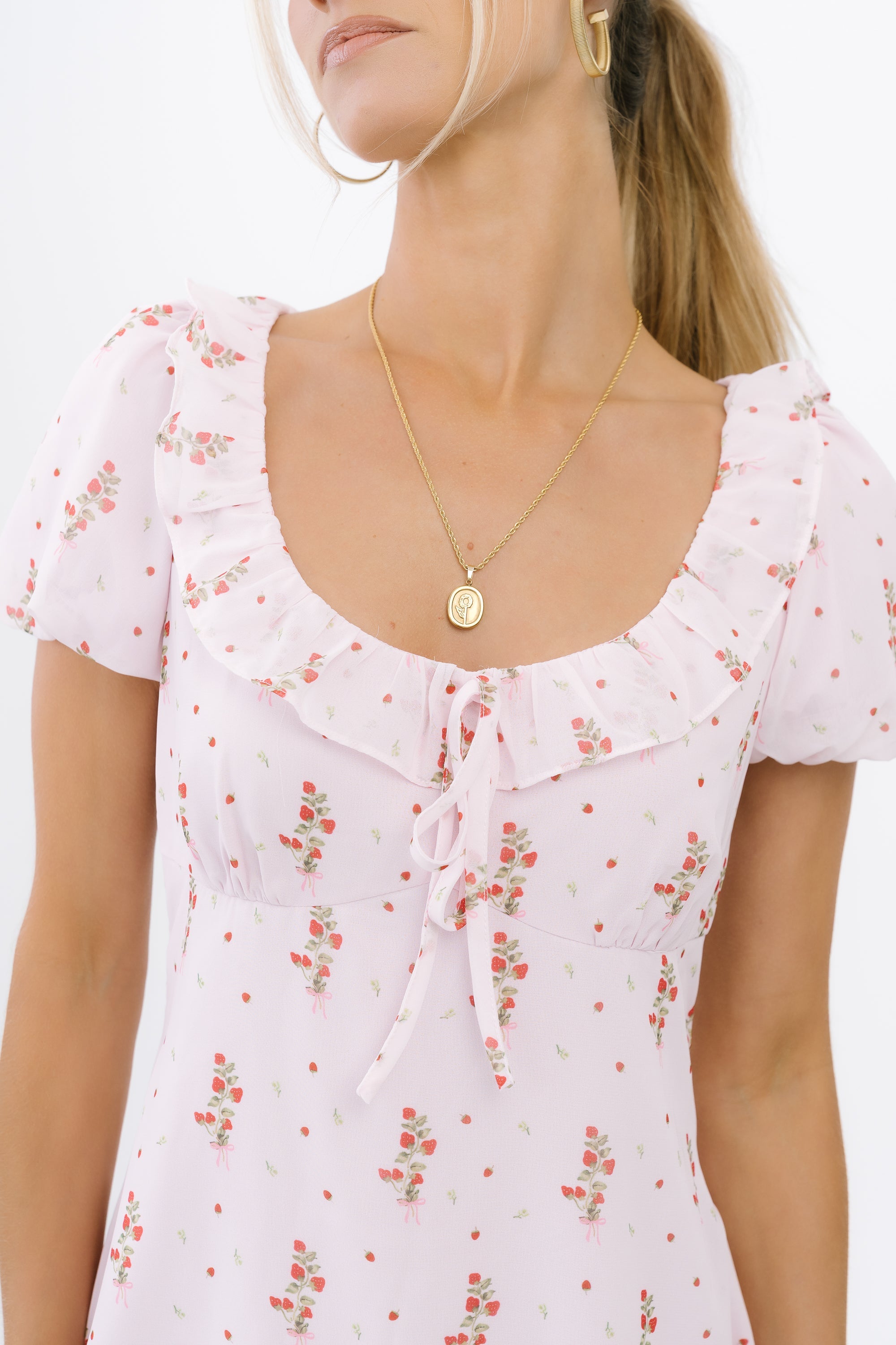 Harvey Floral Mini Dress in Pink