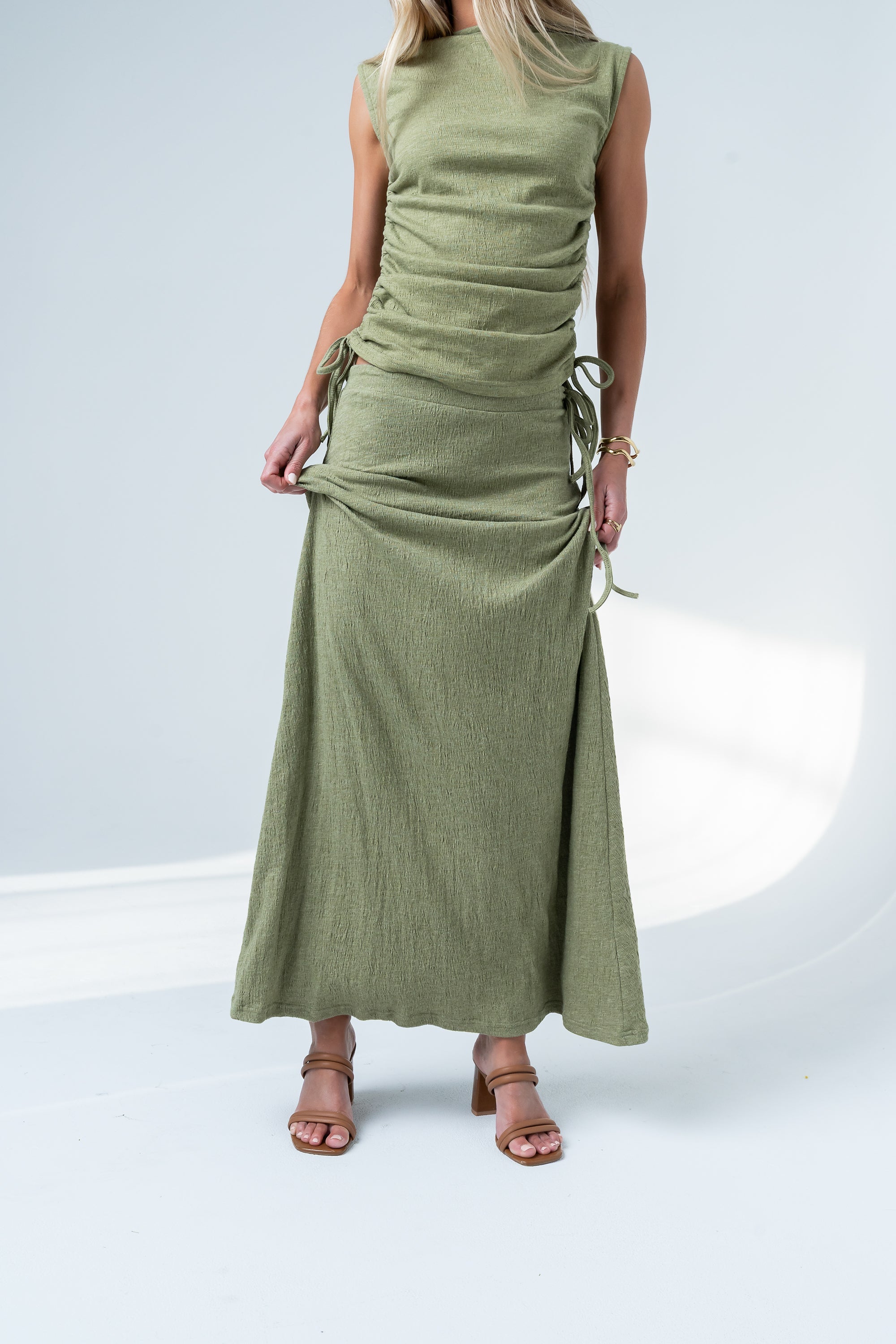 Freda Maxi Skirt in Green