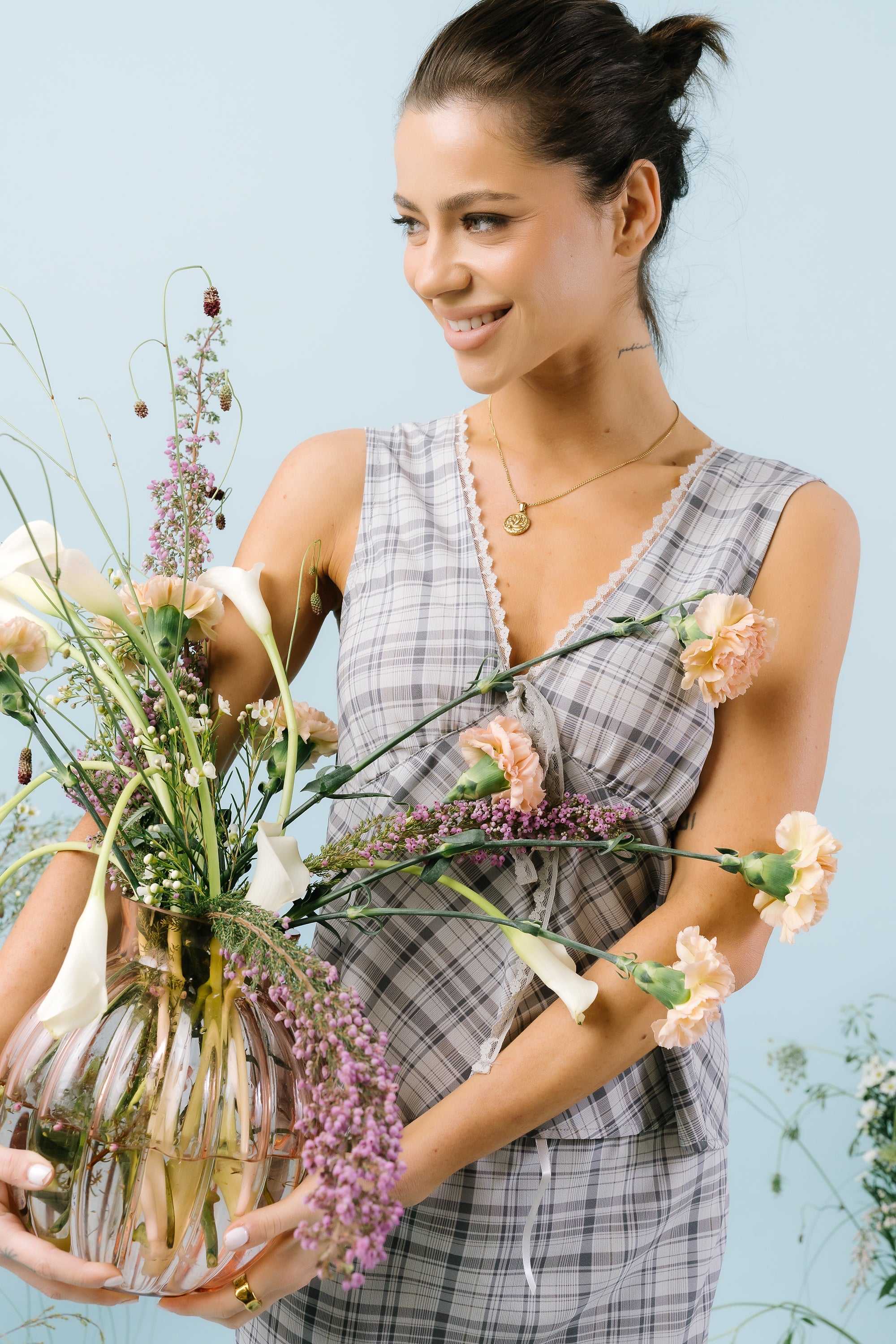 Jenna Plaid Blouse in Blue