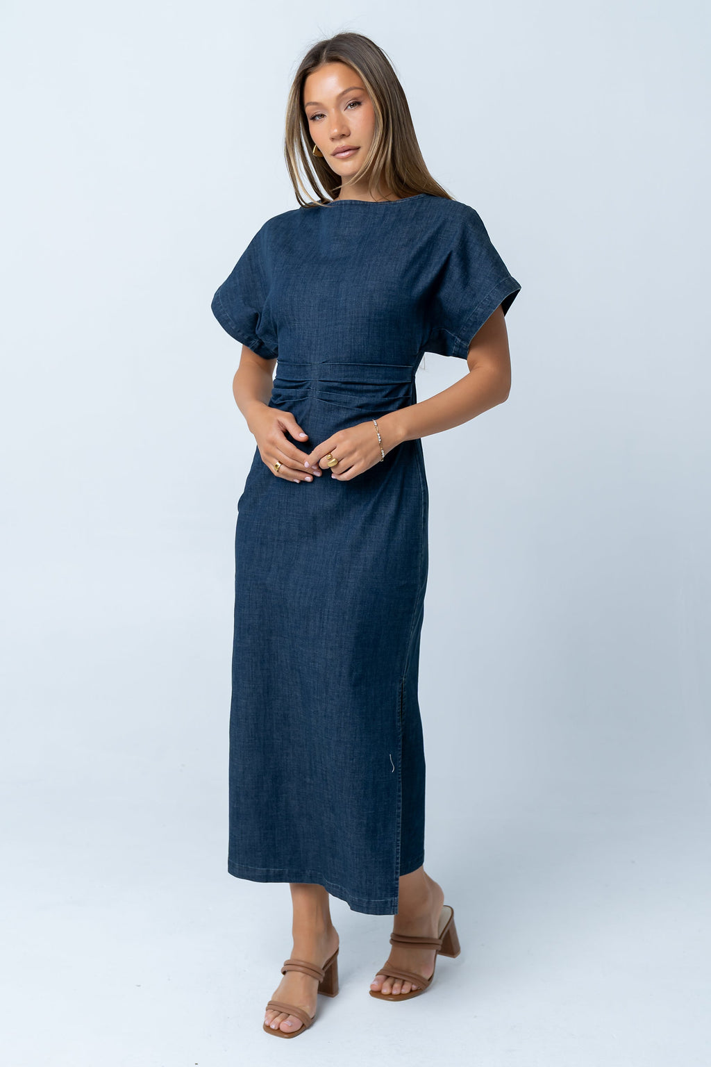 Jeanie Pleated Maxi Dress