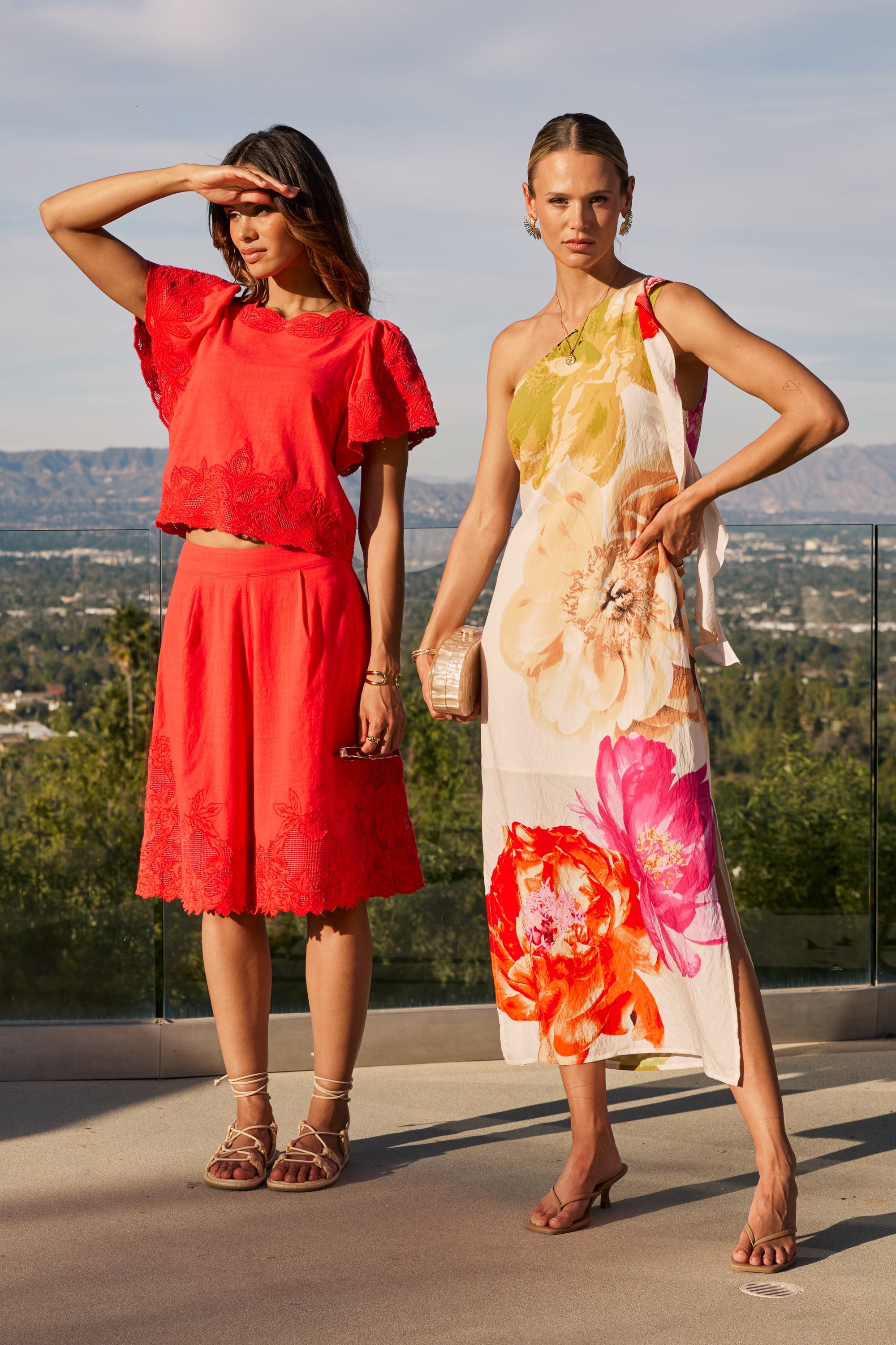 Molly Embroidered Top in Red
