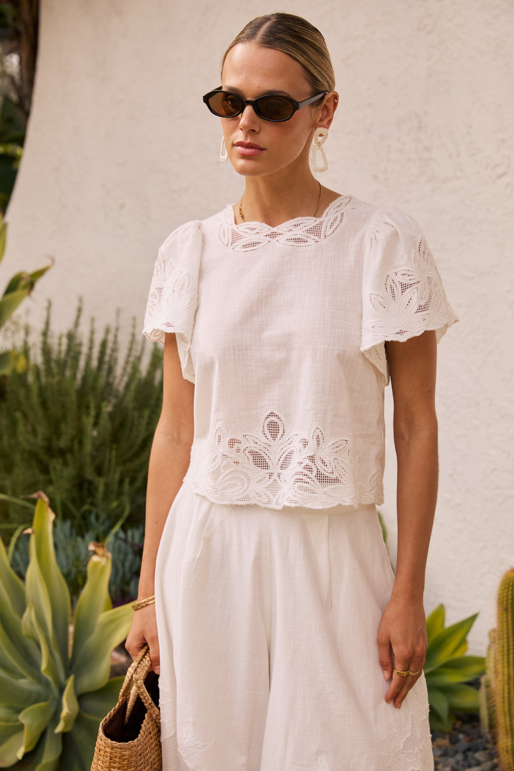 Molly Embroidered Top in White