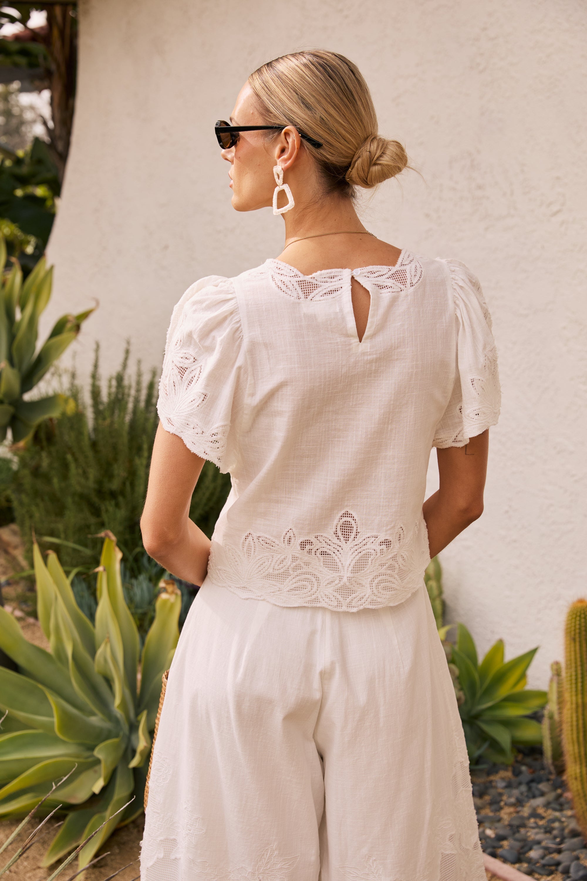 Molly Embroidered Top in White