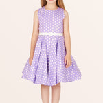 Kids Audrey Polka Dot Dress - Purple