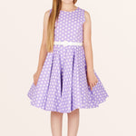 Kids Audrey Polka Dot Dress - Purple