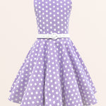 Kids Audrey Polka Dot Dress - Purple