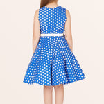 Kids Audrey Polka Dot Dress - Royal Blue