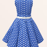 Kids Audrey Polka Dot Dress - Royal Blue