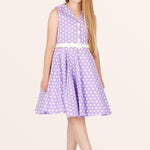 Kids Holly Polka Dot Dress - Purple