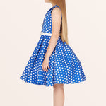 Kids Holly Polka Dot Dress - Royal Blue
