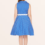 Kids Holly Polka Dot Dress - Royal Blue