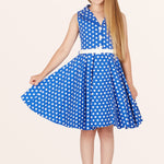 Kids Holly Polka Dot Dress - Royal Blue