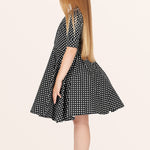 Kids Sabrina Polka Dot Dress - Black