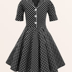 Kids Sabrina Polka Dot Dress - Black