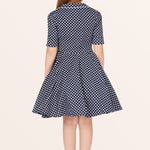 Kids Sabrina Polka Dot Dress - Midnight Blue