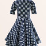 Kids Sabrina Polka Dot Dress - Midnight Blue