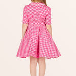 Kids Sabrina Polka Dot Dress - Pink
