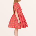 Kids Sabrina Polka Dot Dress - Red