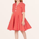 Kids Sabrina Polka Dot Dress - Red