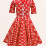 Kids Sabrina Polka Dot Dress - Red