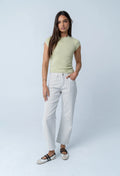 Tilly Striped Barrel Jeans