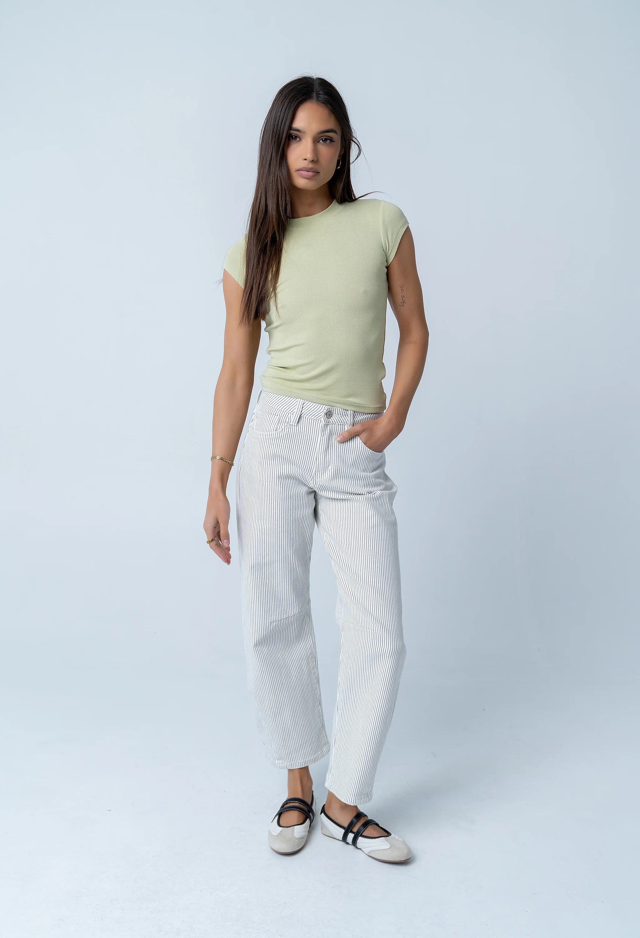 Asher Ribbed Top in Sage