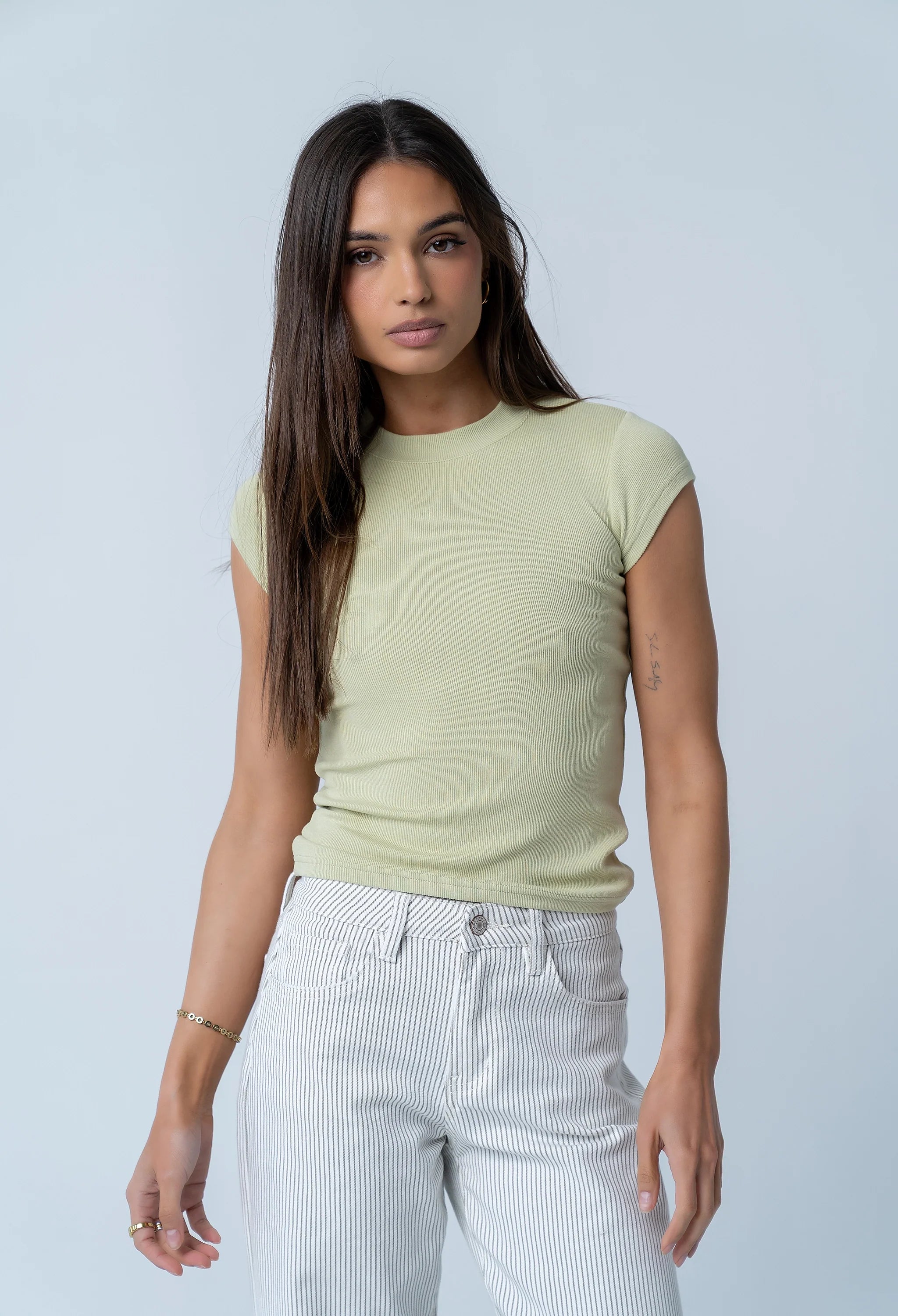 Asher Ribbed Top in Sage