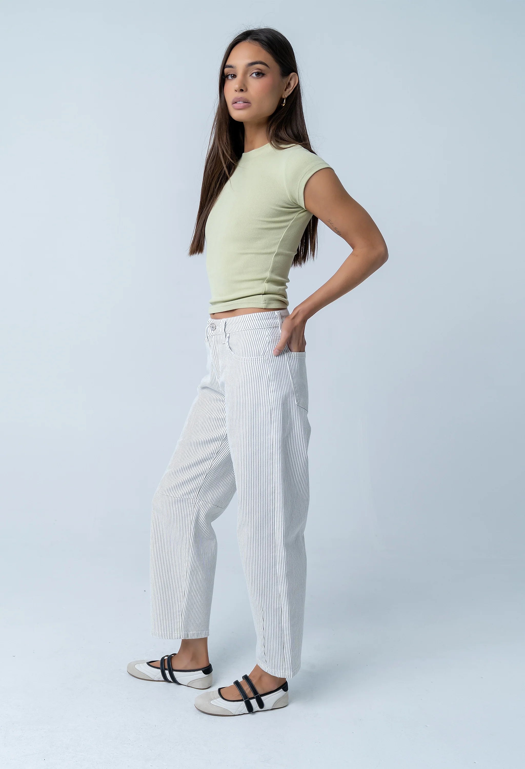 Asher Ribbed Top in Sage