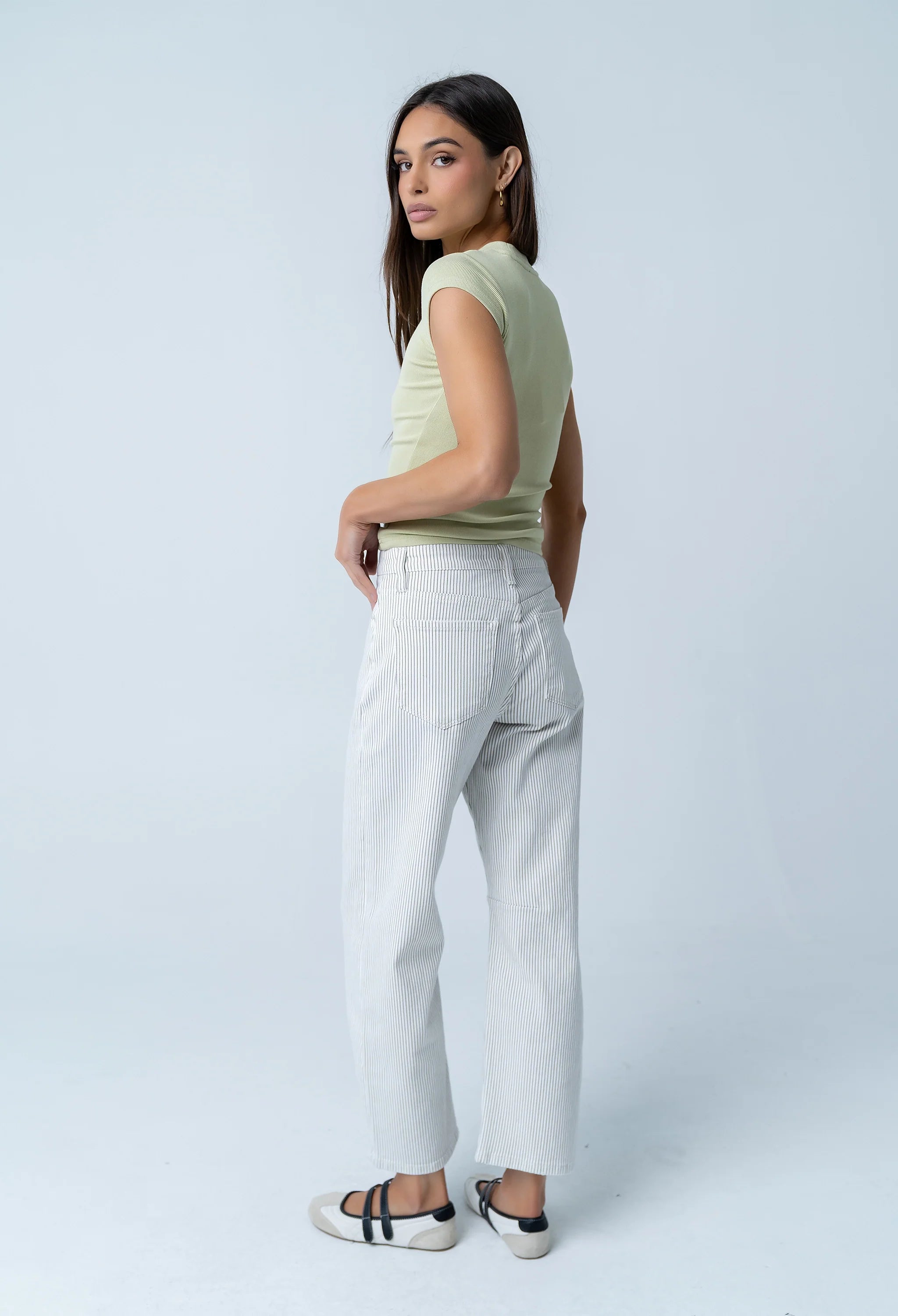 Asher Ribbed Top in Sage